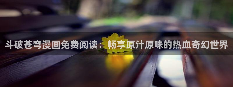 韩漫网站:：斗破苍穹漫画免费阅读：畅享原汁原味的热血奇幻世界